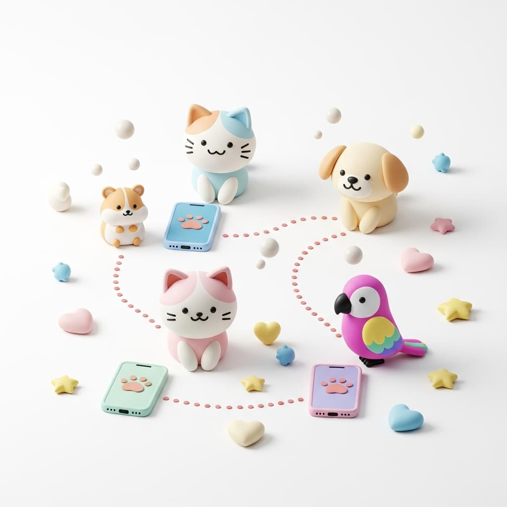 App showing pet wallet tracking